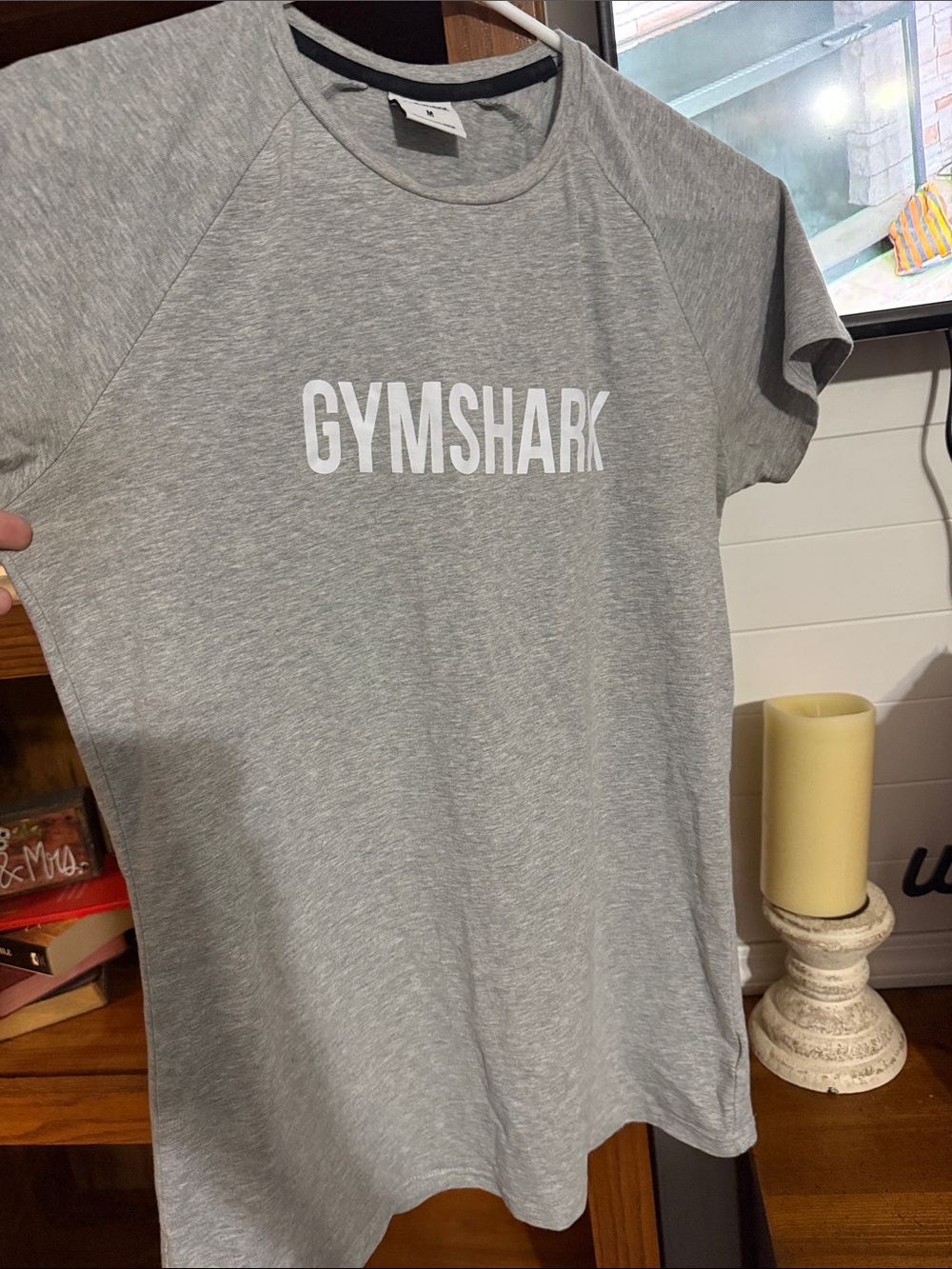 Gymshark Light Grey Tee with White Logo